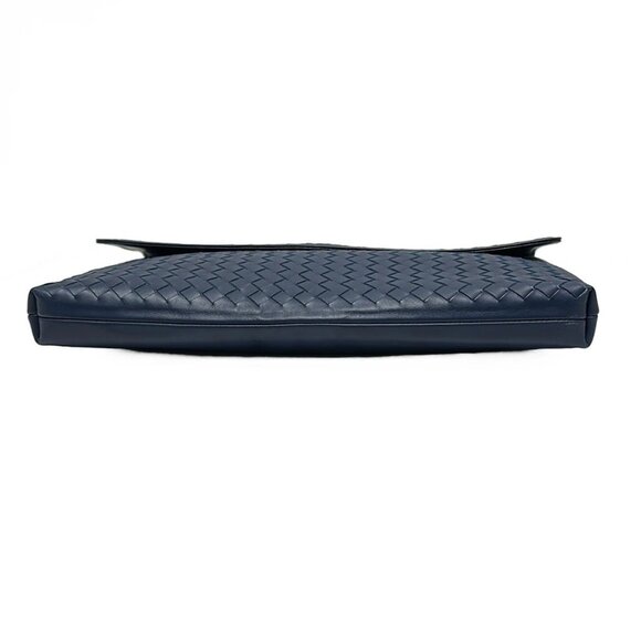 Auth BOTTEGA VENETA Intrecciato - Blue Leather B********* Clutch Bag - Picture 5 of 7